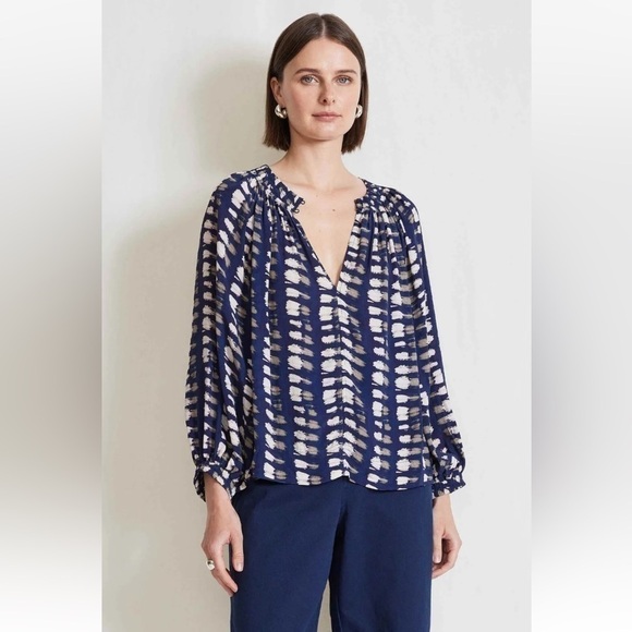 Apiece Apart Galleta Top in Navy Shibori - Picture 3 of 16